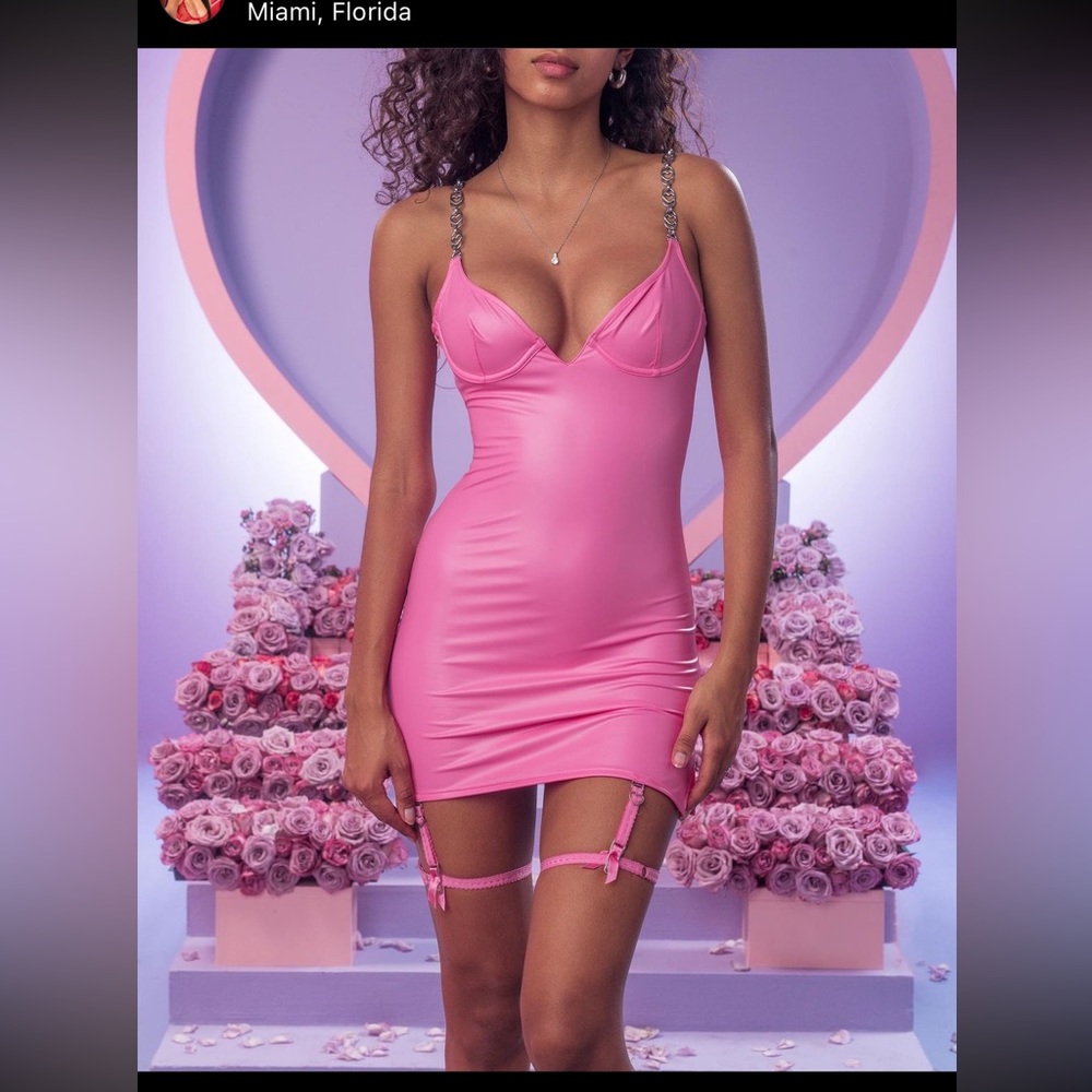 Voight by Valentina Pink Angie Faux Latex Dress